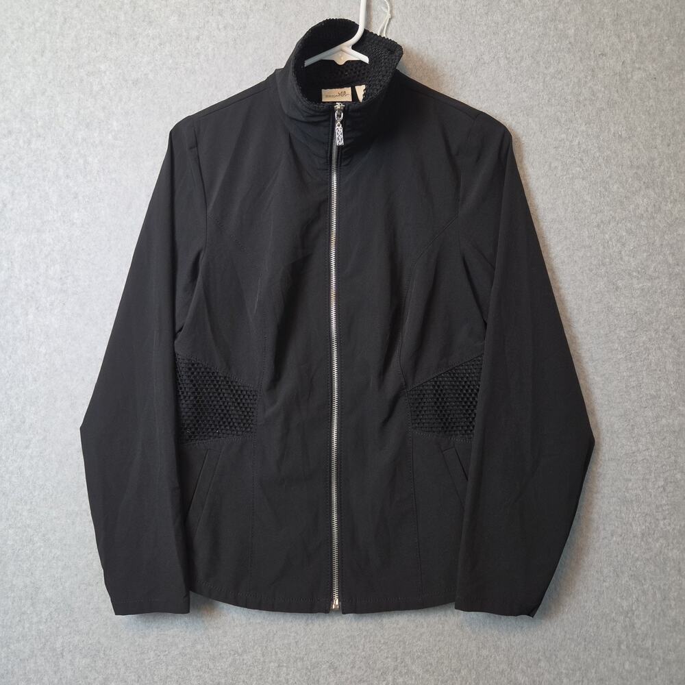 Chico's Zenergy Black LS Zip Up Lightweight Jacket Women's 0 US S Stretch Pocket